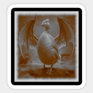 AI generated goose with bat wings Sticker